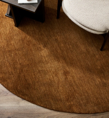 Luxurious Sandringham Pecan Round Floor Rug – Stylish & Durable
