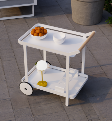 Stylish & Functional Imola Outdoor Bar Cart – White