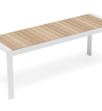 Premium Vydel Bench Seat – 120cm Teak & White | Outdoor